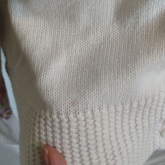 Tiara International Cross stitch print Sweater Cardigan button down Large *Vtg* - Picture 5 of 12